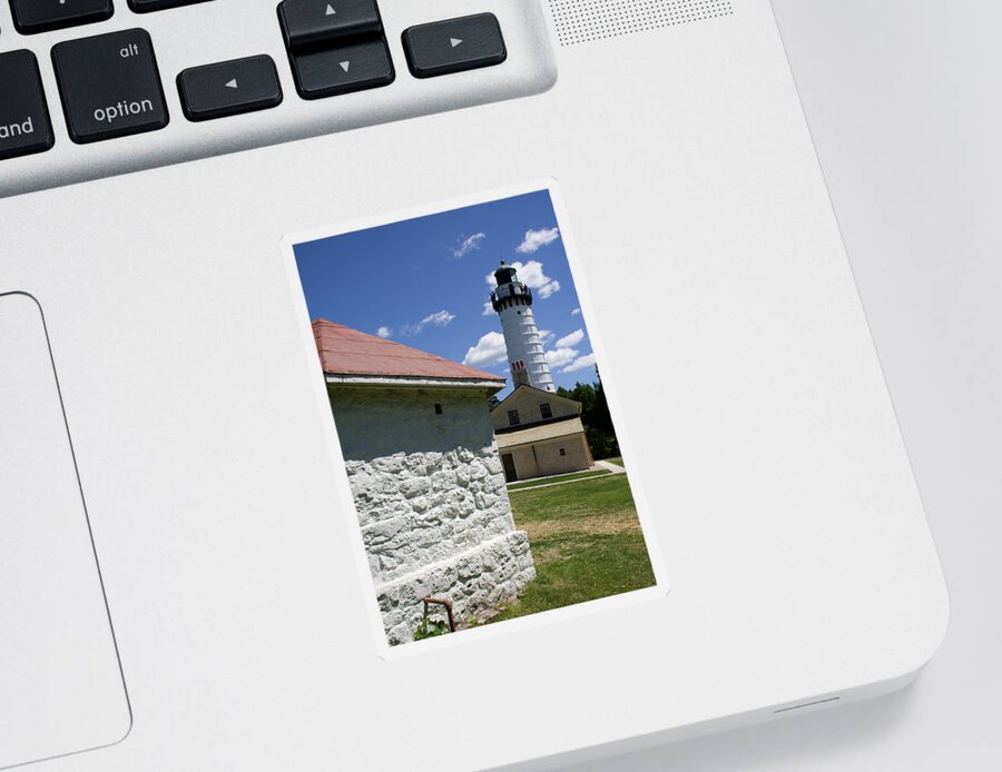 Spike Horn Sticker featuring the photograph Cana Island Lighthouse by Dylan Punke