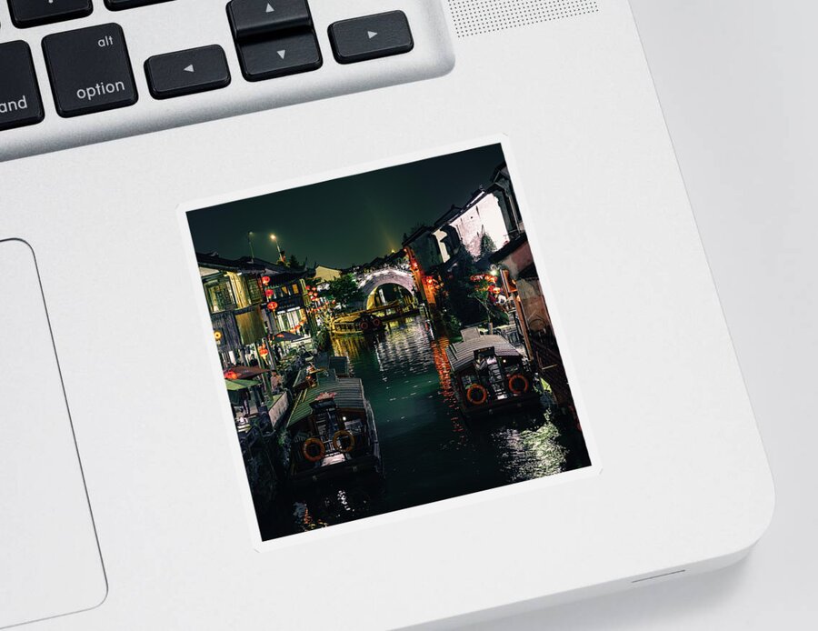 China Sticker featuring the photograph Canals of Suzhou by Nisah Cheatham