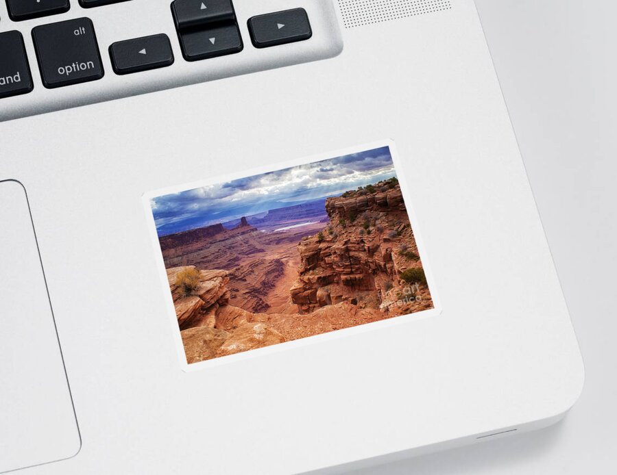 Canyonlands After The Storm Sticker featuring the photograph Canyonlands After the Storm by Priscilla Burgers