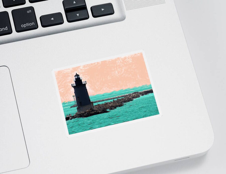 Cape Henlopen Sticker featuring the photograph Cape Henlopen Lighthouse by Trish Tritz