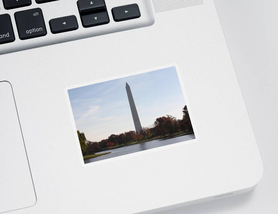 Capital Sticker featuring the photograph Capital Autumns - The Washington Monument in the Fall by Ronald Reid