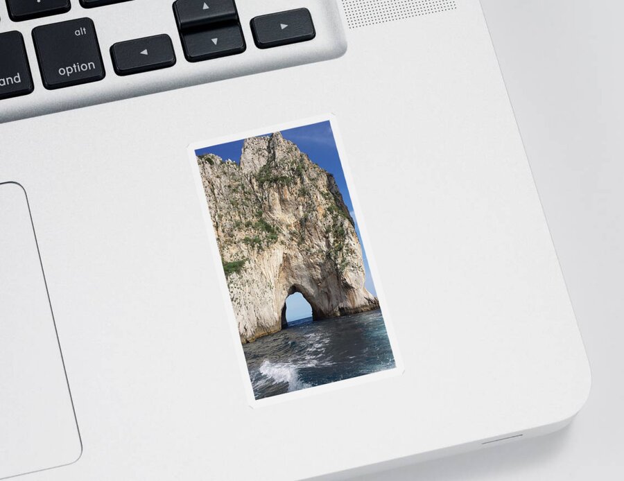 Capri Sticker featuring the photograph Capri Faraglioni Rock by Judith Rhue