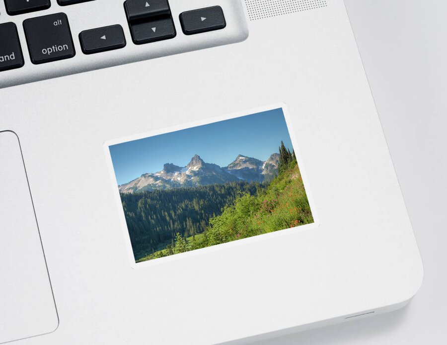 Cascade Sticker featuring the photograph Cascade Peaks 0851 by Kristina Rinell