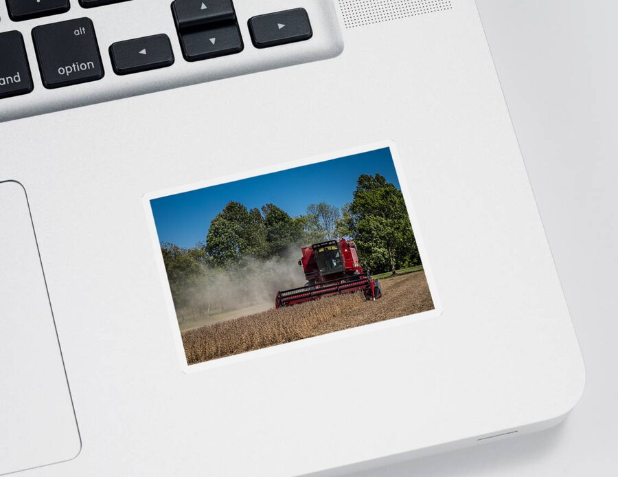 Axial Flow Sticker featuring the photograph Case IH Bean Harvest by Ron Pate