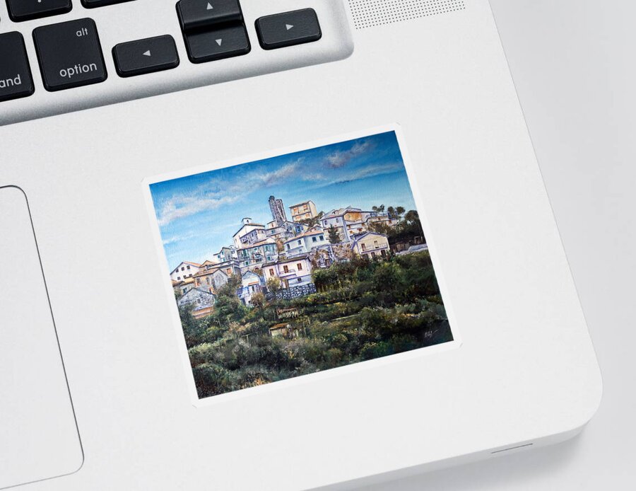 Skies Sticker featuring the painting Castello by Michelangelo Rossi