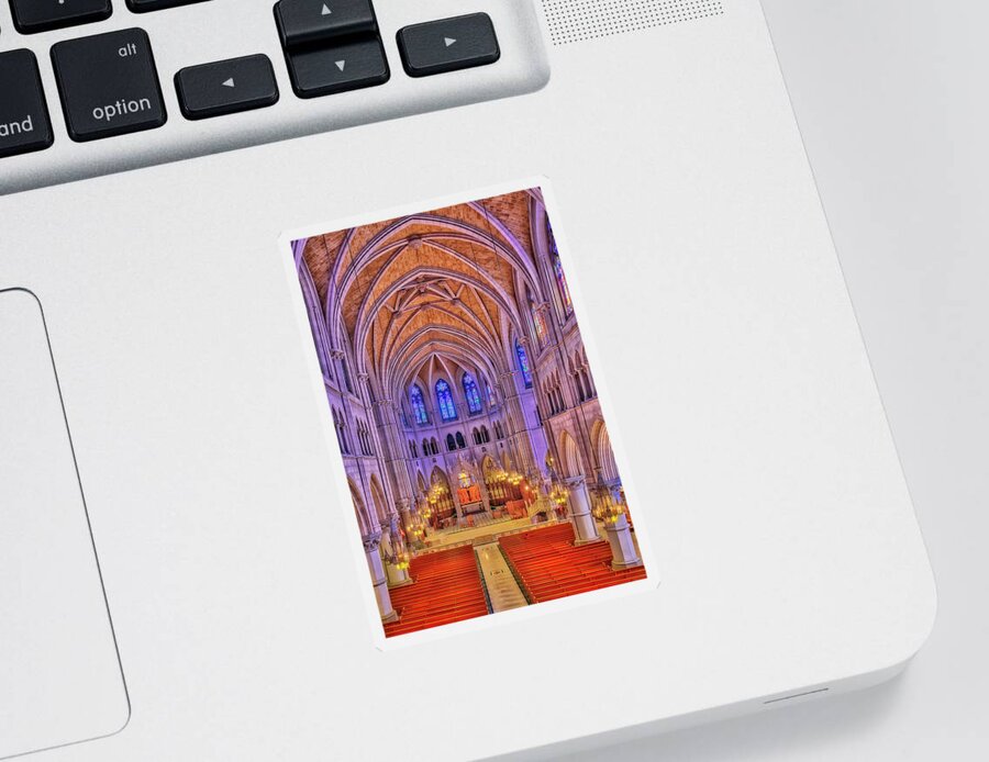 Cathedral Basilica Of The Sacred Heart Sticker featuring the photograph Cathedral Basilica Of The Sacred Heart Newark NJ II by Susan Candelario