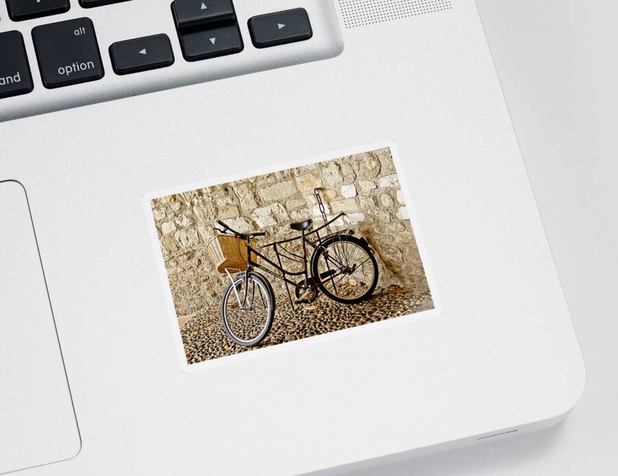 Bike Sticker featuring the photograph Chained. by Elena Perelman