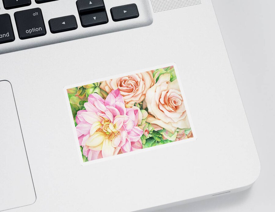 Rose Sticker featuring the painting Chelsea's Bouquet by Lori Taylor