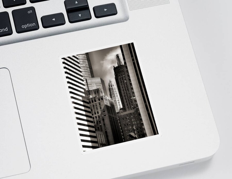 Chicago Architecture Sticker featuring the photograph Chicago Architecture - 13 by Ely Arsha