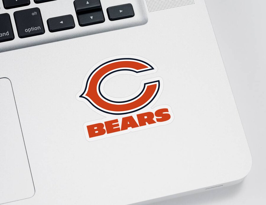 Chicago Sticker featuring the mixed media Chicago Bears Translucent Steel by Movie Poster Prints