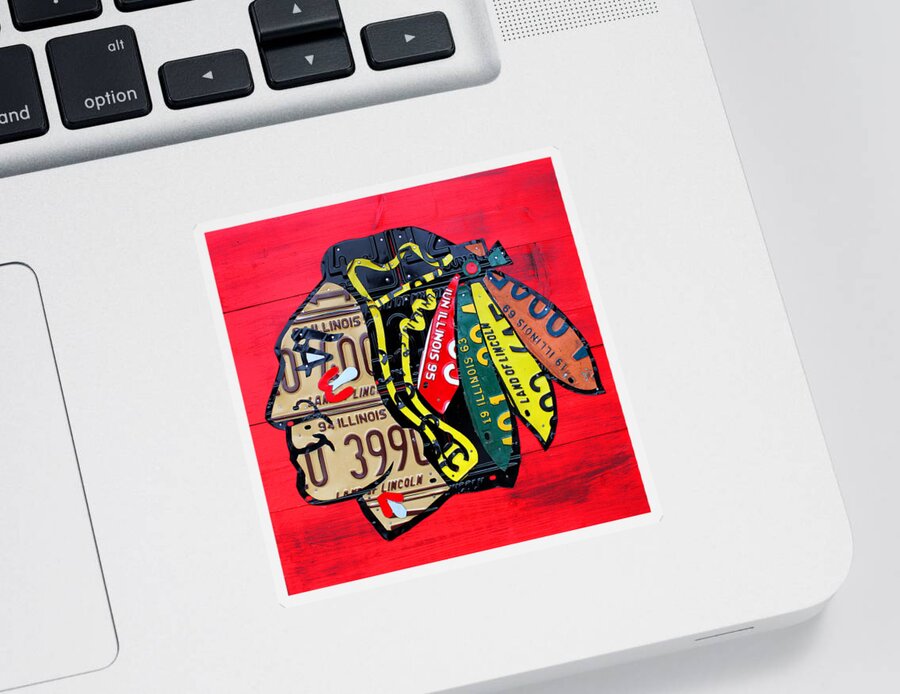 Chicago Blackhawks Hockey Team Vintage Logo Made from old recycled