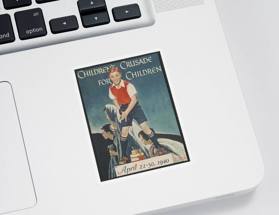 Children's Crusade For Children Sticker featuring the painting Children's Crusade For Children by Norman Rockwell