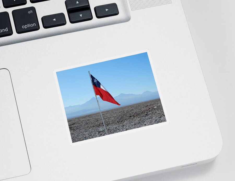 Chile Flag Sticker featuring the photograph Chilean flag by Cheryl Hoyle