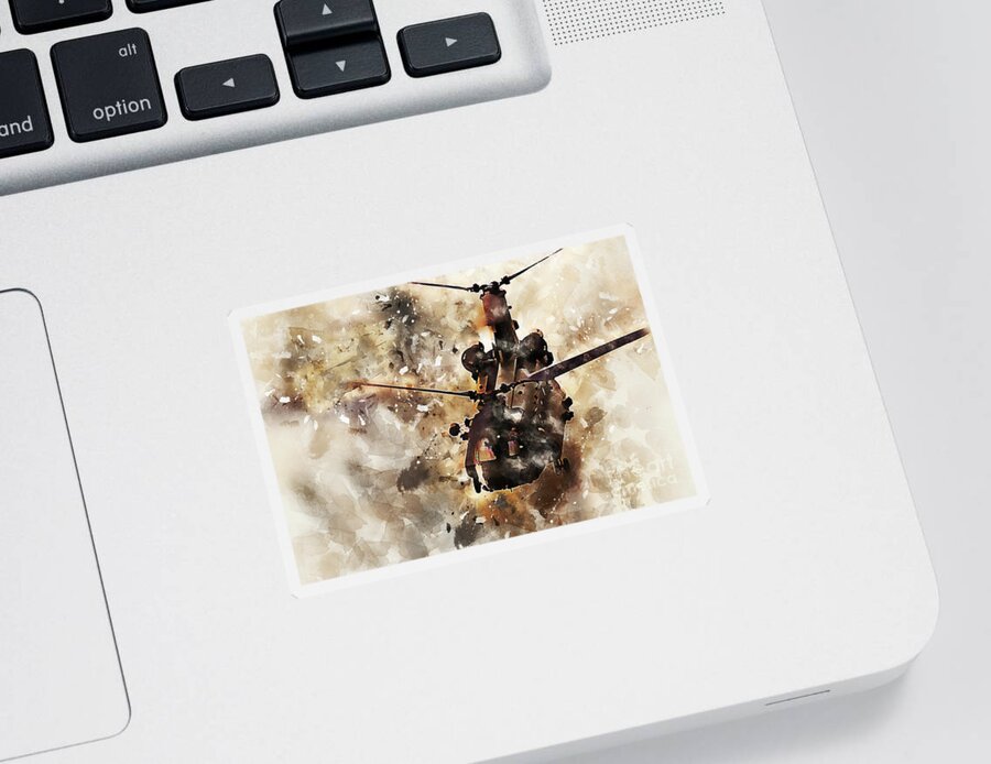 Chinook Sticker featuring the digital art Chinook Casevac Painting by Airpower Art