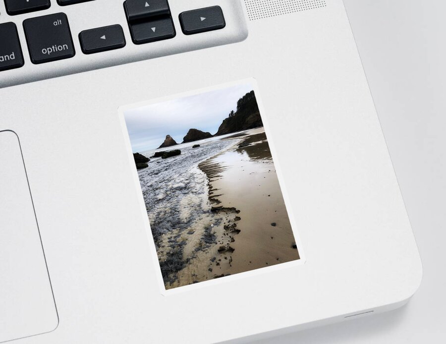Chiseled Sand Sticker featuring the photograph Chiseled Beach by Bonnie Bruno