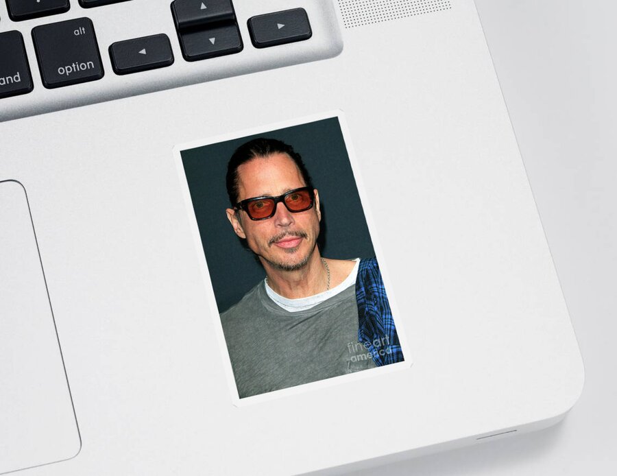 Nina Prommer Sticker featuring the photograph Chris Cornell by Nina Prommer