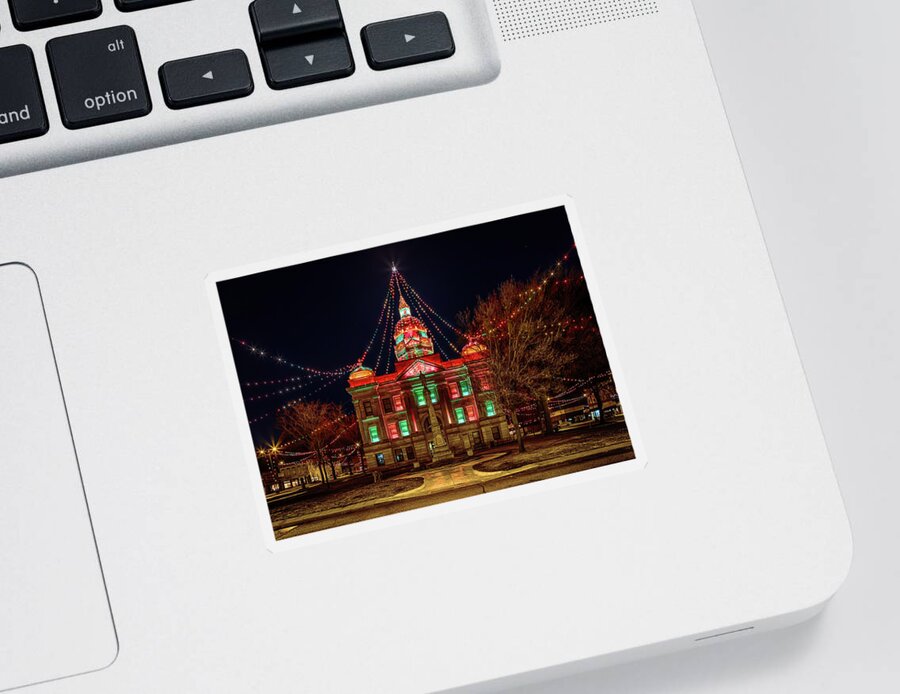 Minden Sticker featuring the photograph Christmas City by Susan Rissi Tregoning