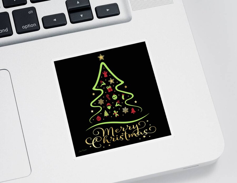 Christmas Sticker featuring the digital art Christmas Fun 1 by Jean Plout
