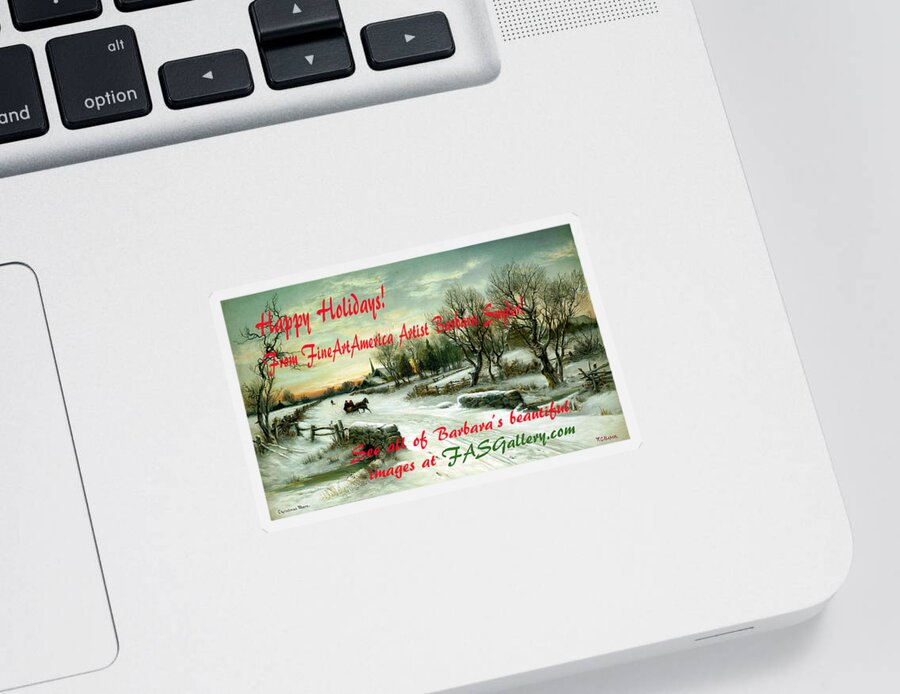 Wc Bauer Floyd Snyder Sticker featuring the photograph Christmas Morn Christmas Card by WC Bauer Floyd Snyder