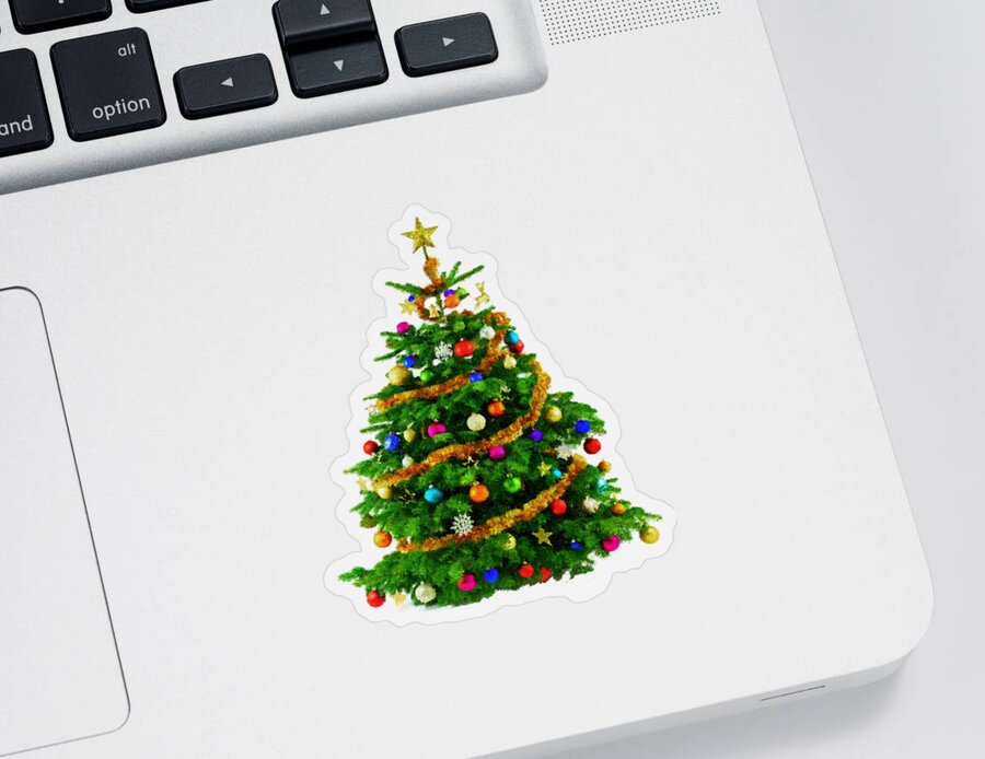  Sticker featuring the digital art Christmas Tree 1417 by Rafael Salazar