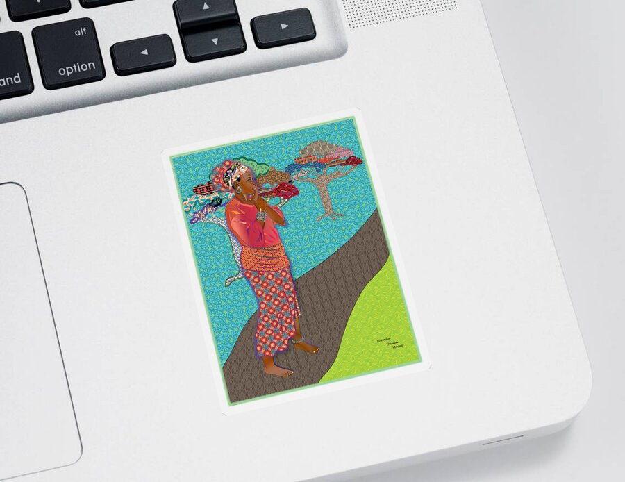 Fabric Sticker featuring the digital art Ci Vi's Quilt by Brenda Dulan Moore