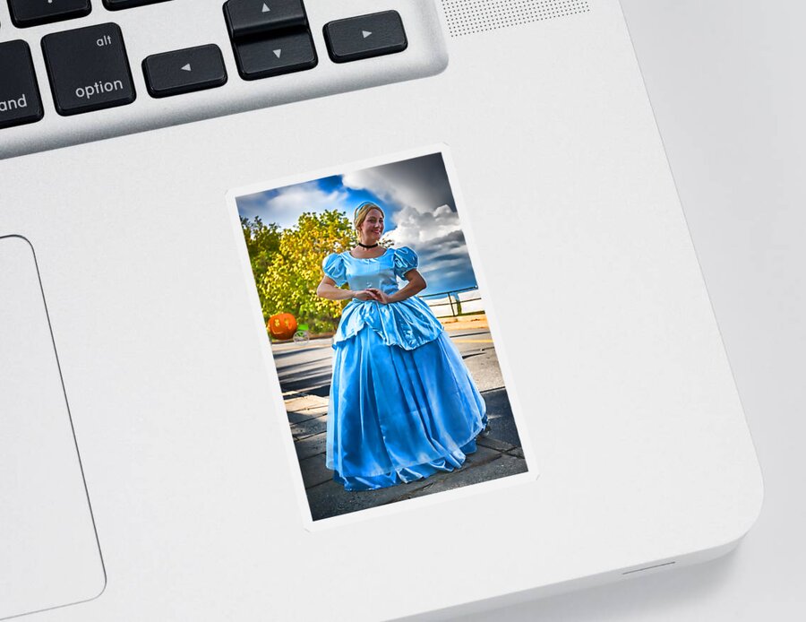 Laughs Sticker featuring the digital art Cinderella and Her Carriage by John Haldane