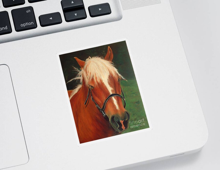 Euqestrian Art Sticker featuring the painting Cinnamon the Horse by Portraits By NC