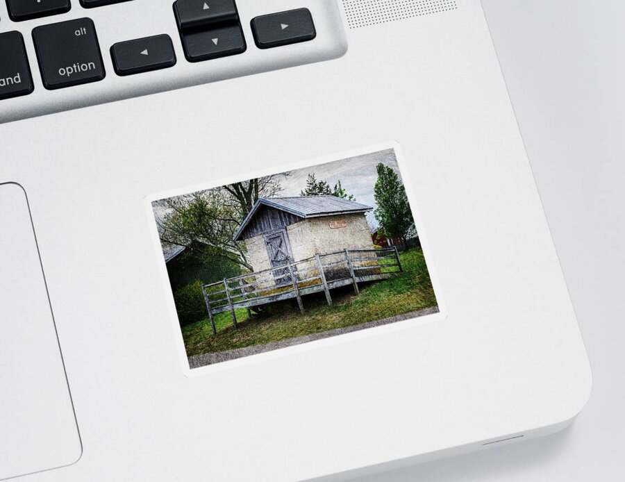2d Sticker featuring the photograph Circa 1910 Ice House by Brian Wallace