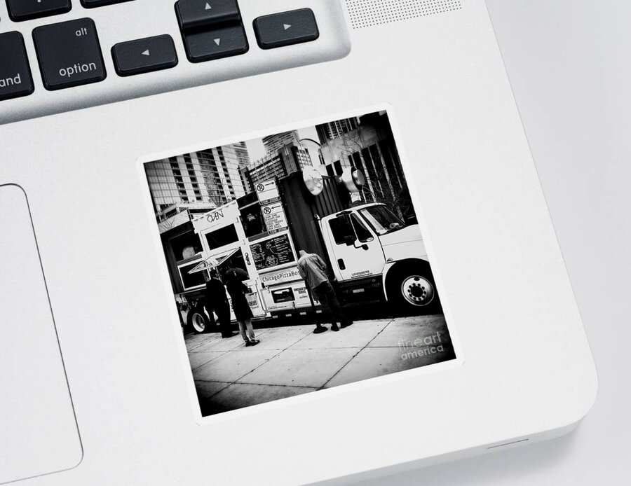 Midwest Sticker featuring the photograph City of Chicago Pizza Truck by Frank J Casella