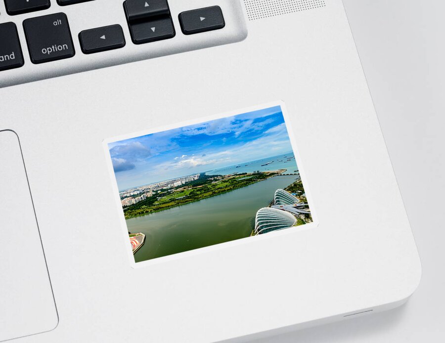 China Sticker featuring the photograph City of Singapore and Blue Sky by Michael Scott