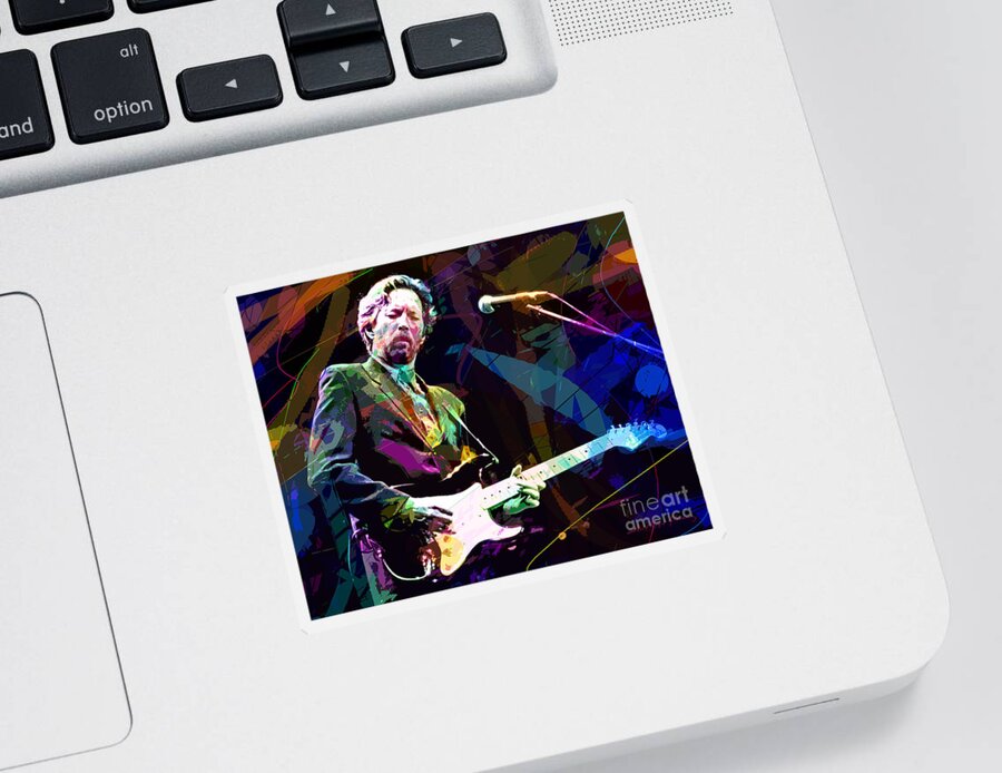 Eric Clapton Sticker featuring the painting Clapton Live by David Lloyd Glover