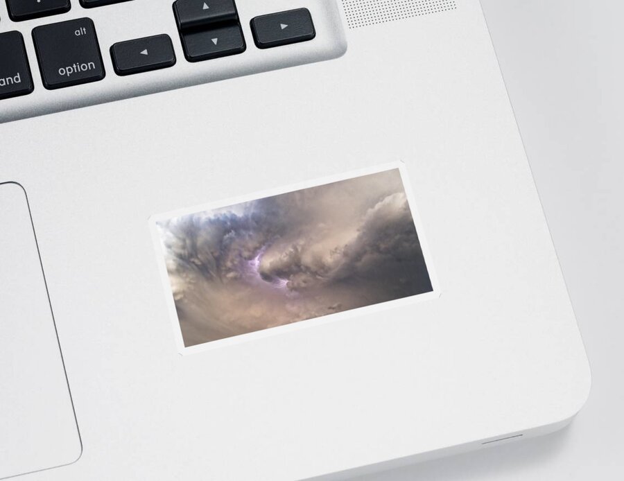 Kj Swan Abstracts Sticker featuring the photograph Clash of The Thunderheads by KJ Swan
