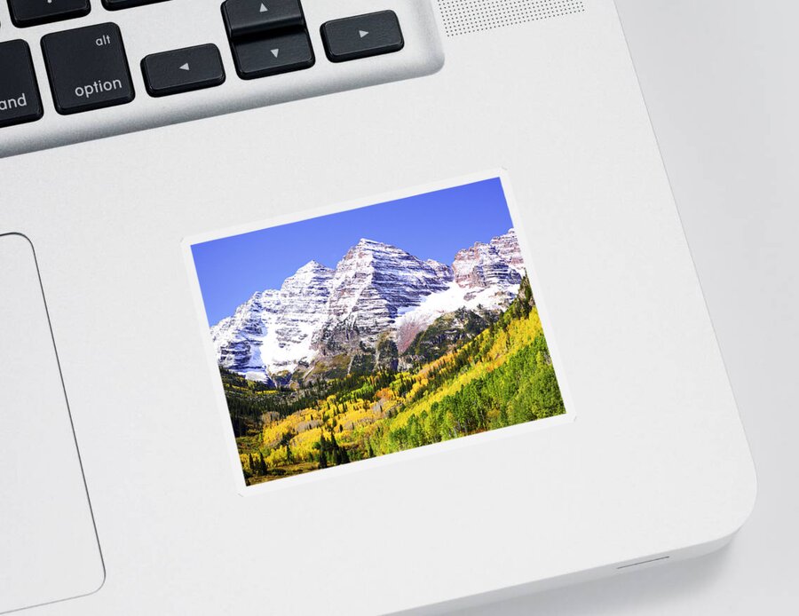 Americana Sticker featuring the photograph Classic Maroon Bells by Marilyn Hunt