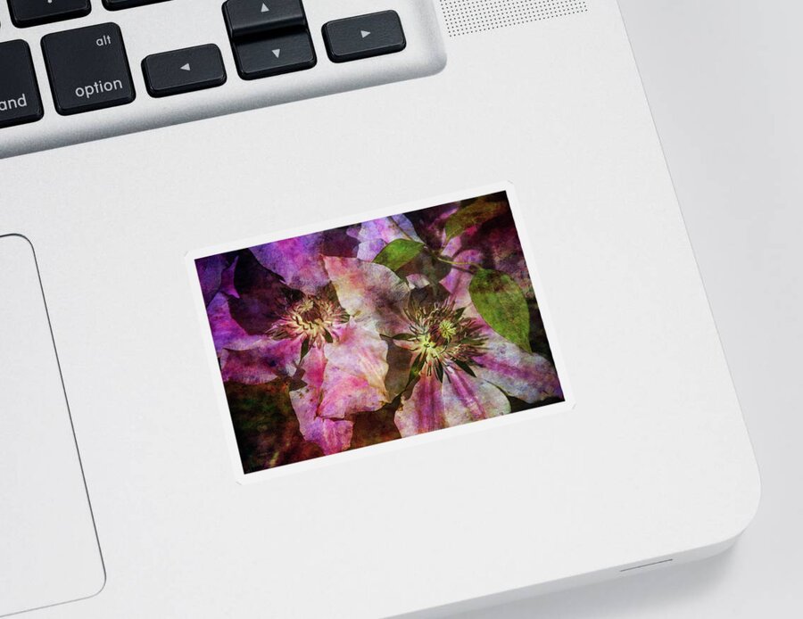 Impressionist Sticker featuring the photograph Clematis 9569 IDP_2 by Steven Ward