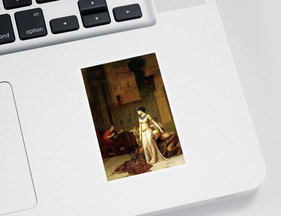 Cleopatra Sticker featuring the painting Cleopatra Before Caesar by Jean Leon Gerome