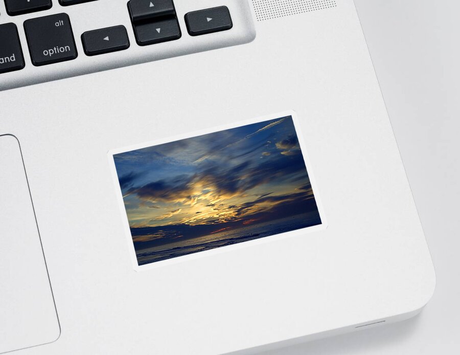 Clouded Sunrise Sticker featuring the photograph Clouded Sunrise by Newwwman