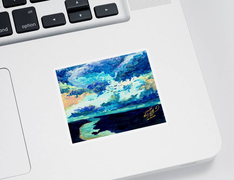 Cloud Sticker featuring the painting Clouds by Melinda Dare Benfield