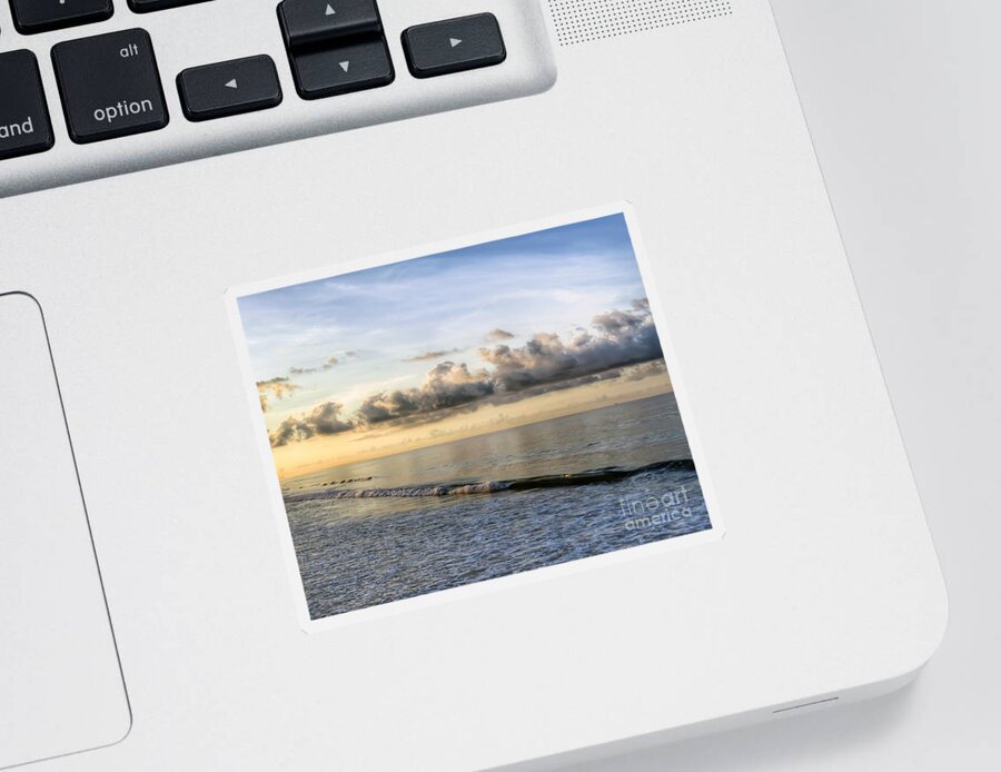Atlantic Ocean Sticker featuring the photograph Clouds Over the Ocean by Kerri Farley