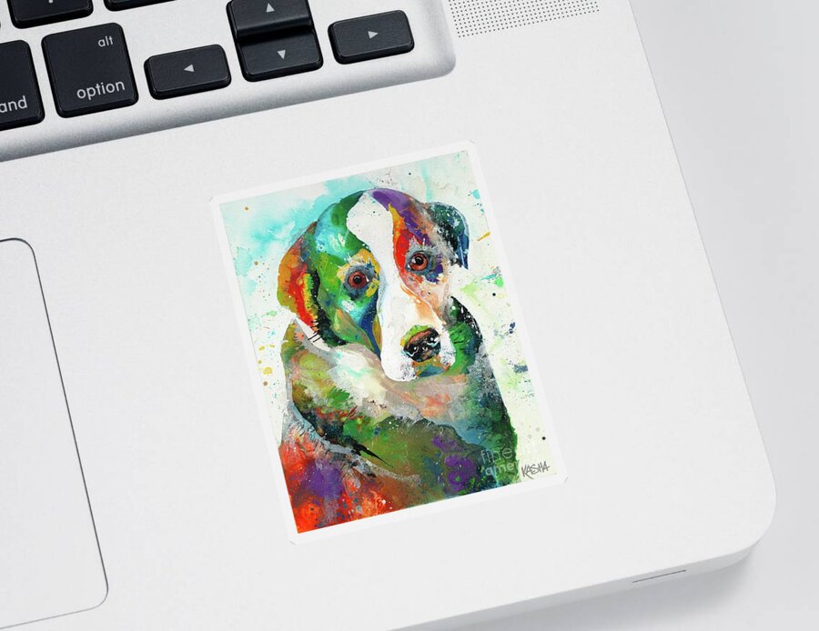 Dog Sticker featuring the photograph Clowing Around by Kasha Ritter