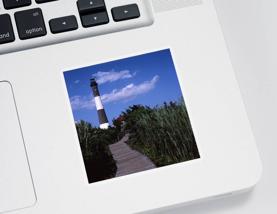 Landscape Lighthouse Fire Island Sticker featuring the photograph Cnrf0702 by Henry Butz