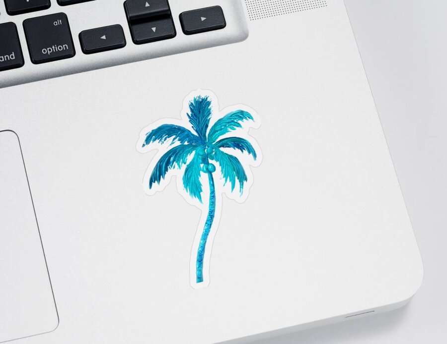 Coconut Palm Sticker featuring the painting Coconut Palm Tree by Jan Matson