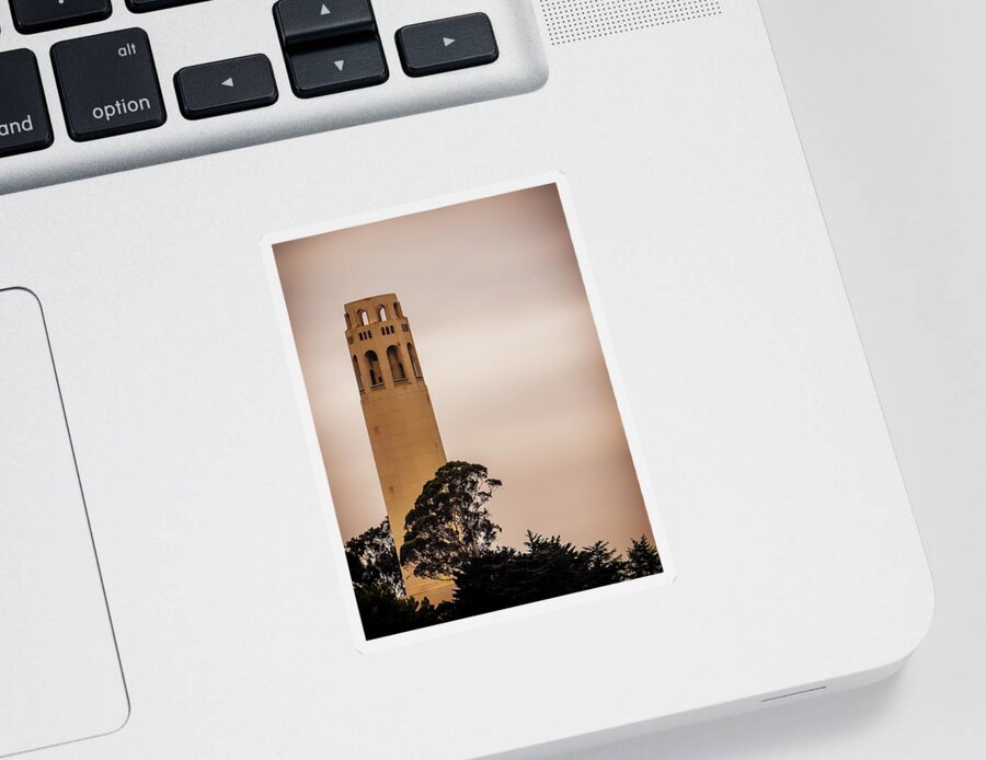 California Sticker featuring the photograph Coit Tower by Marnie Patchett