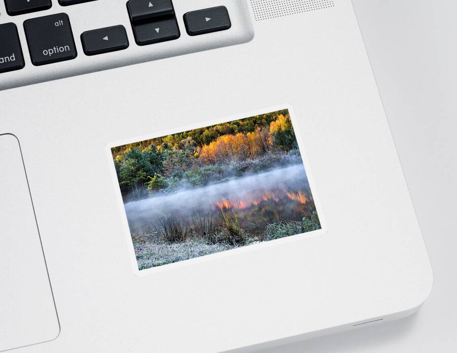 Sunrise Sticker featuring the photograph Cold Fire Sunrise Landscape by Christina Rollo