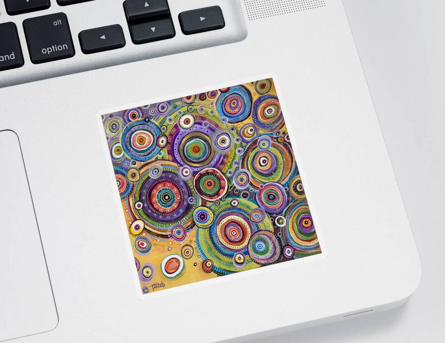 Contemporary Sticker featuring the painting Color Me Happy by Tanielle Childers