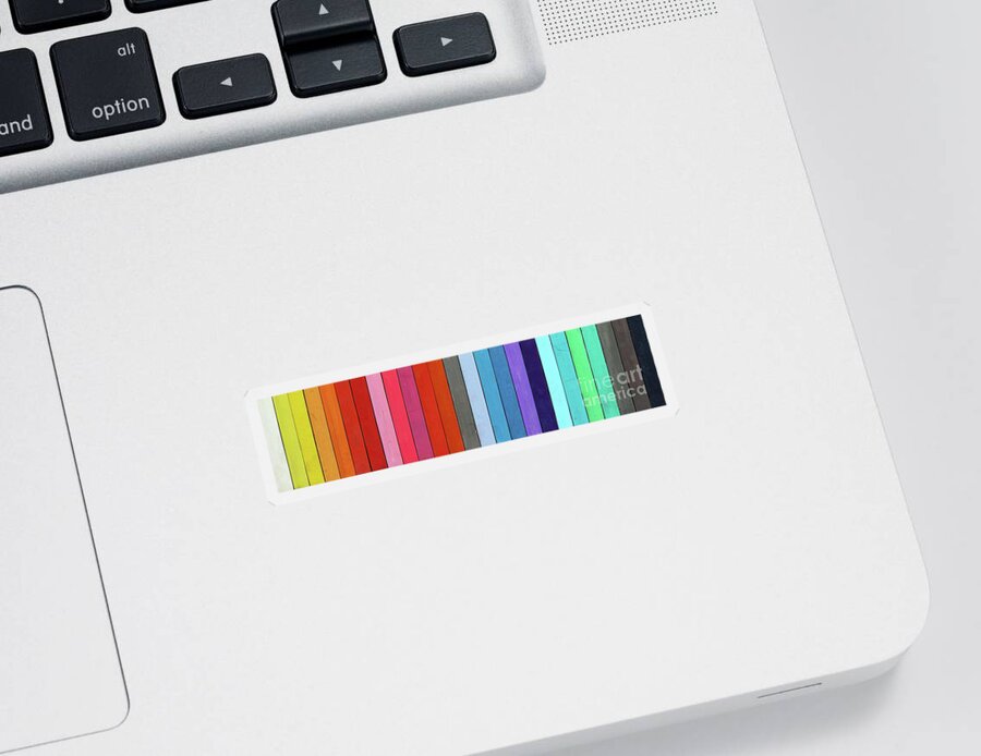 Could Sticker featuring the photograph Color range - detail of the colored pastels by Michal Boubin