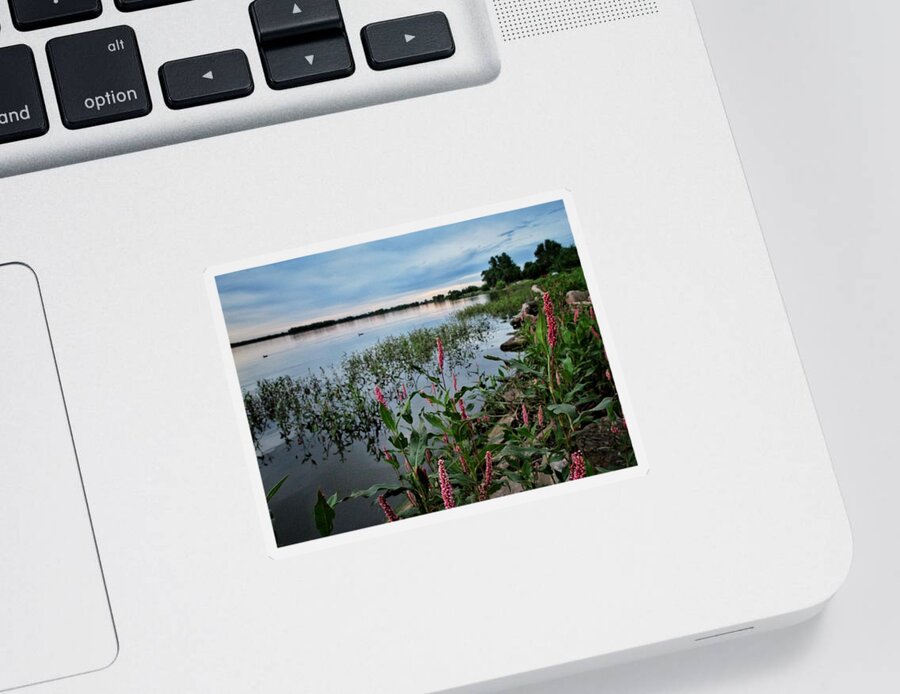 Lake Overholser Sticker featuring the photograph Color Wakes Up by Buck Buchanan