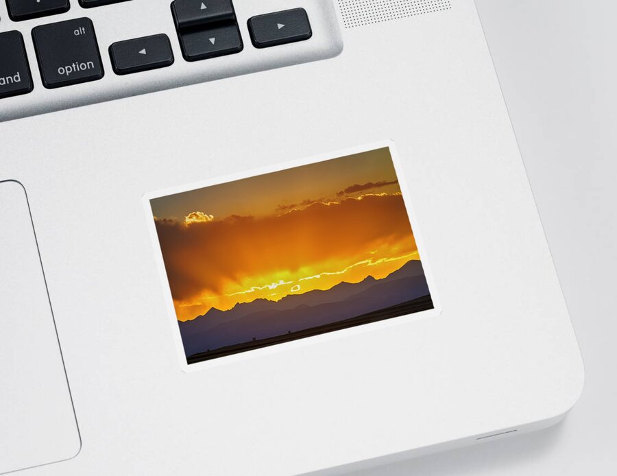 View Sticker featuring the photograph Colorado Rocky Mountains Golden September Sunset Sky by James BO Insogna