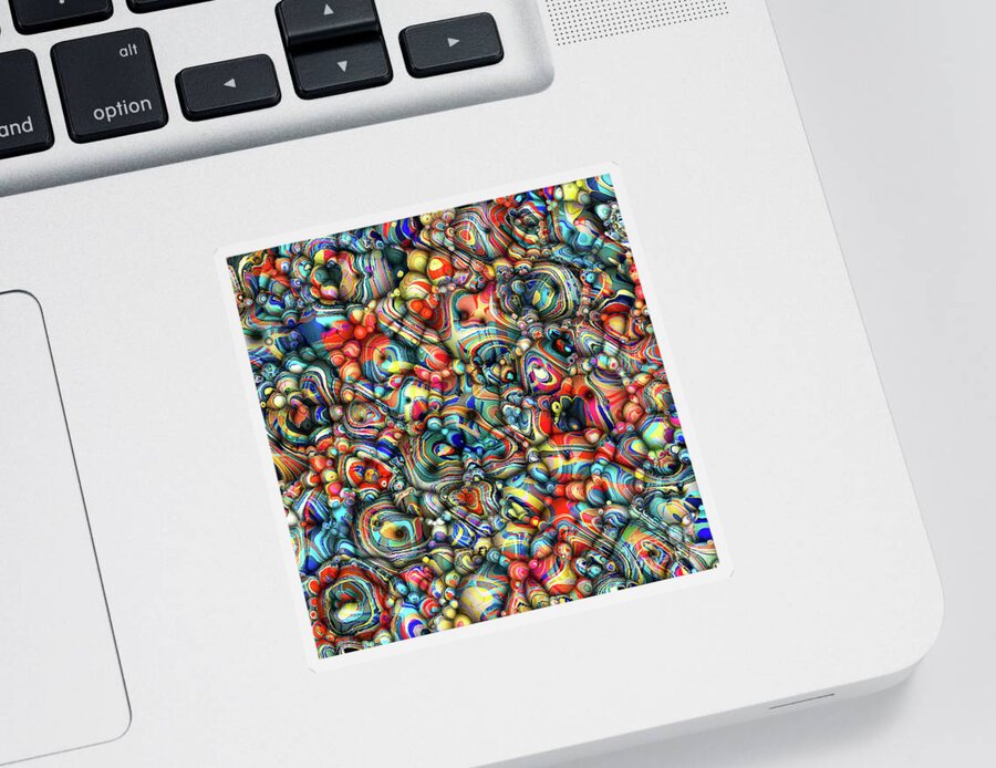 Three Dimensional Sticker featuring the digital art Colorful 3D Abstract by Phil Perkins