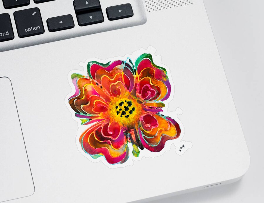 Flower Sticker featuring the painting Colorful Flower Art - Summer Love by Sharon Cummings by Sharon Cummings