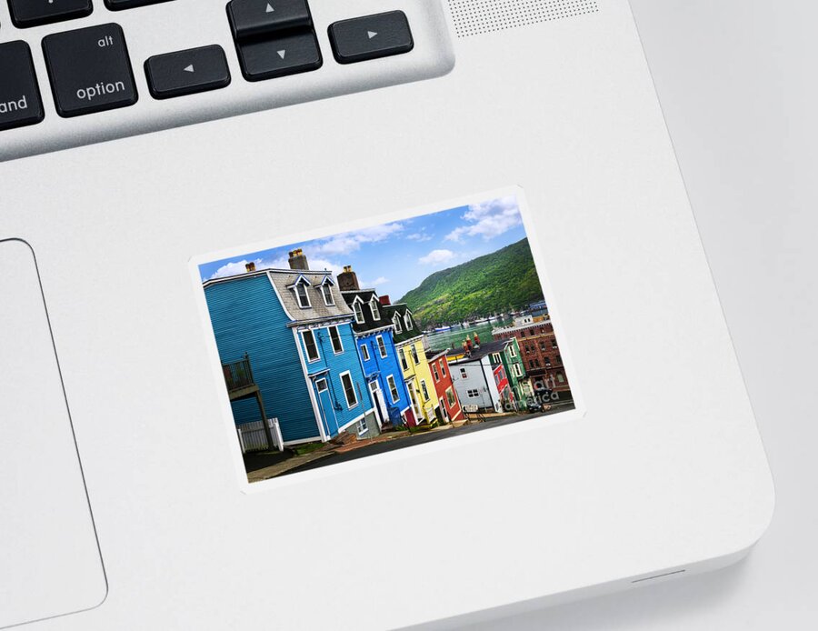Street Sticker featuring the photograph Colorful houses in St. John's 1 by Elena Elisseeva